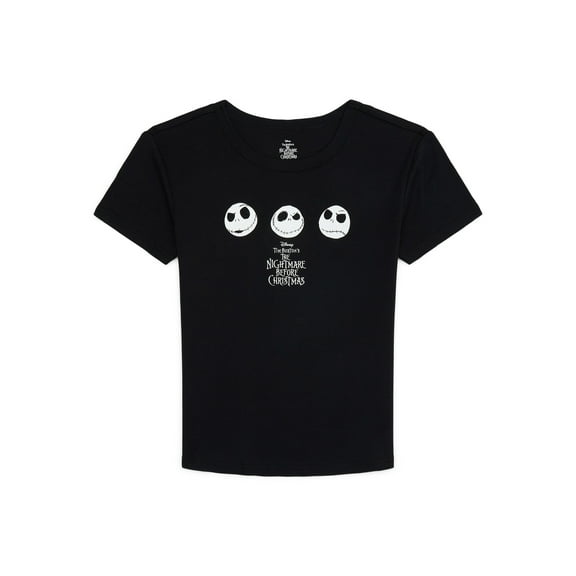 Nightmare Before Christmas Women’s Cotton Graphic Skimmer Tee, Sizes XXS-XXL