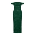 thumbnail image 7 of LEAVINGSUO Summer Dresses For Women Fashion Skirt Sleeveless Off-The-Shoulder Sleeveless High Waist Dresses Solid Color Army Green XL, 7 of 7