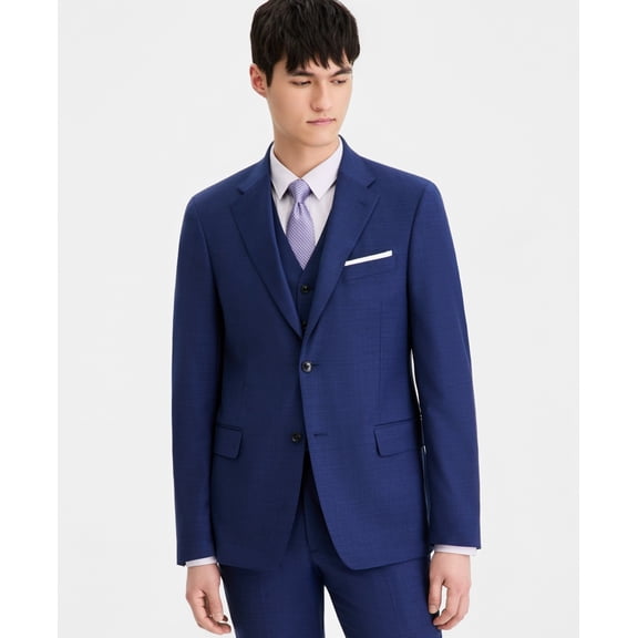 Tommy Hilfiger Mens Modern fit Suit Jacket Blazer 44 L Extra Long Blue Solid