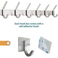 thumbnail image 5 of smartpeas Wall Coat Rack Coat Rack Rustproof Stainless Steel - Holds up to 30kg - 6 Fixed Hooks + 1 Free Self Adhesive Hook - Simple Brushed Finish - No Sharp Edges 2X 6-Hooks Stainless Steel, 5 of 7