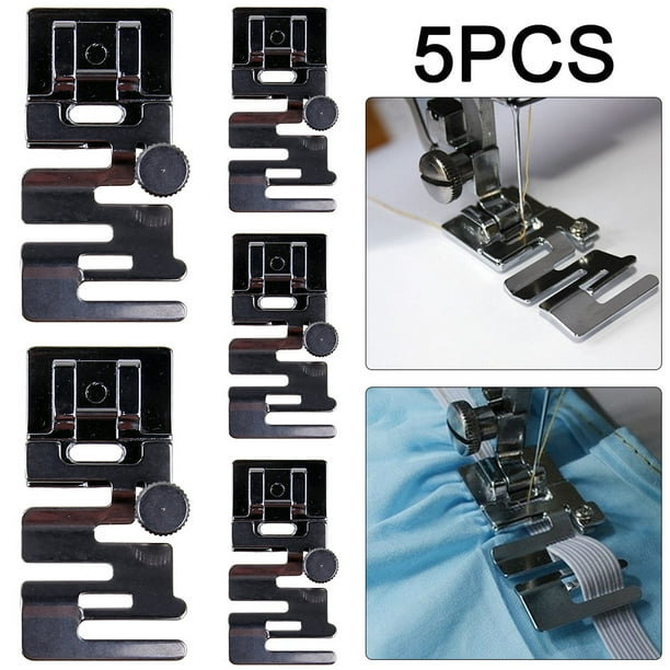 Kuymtek Prensatelas para Máquina Coser Doméstica Banda Cordón Elástico Tela Elástica 5 Uds.