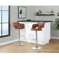 thumbnail image 3 of Margarite Adjustable Barstool Set of 2 Swivel, Chrome Bar Stools, Bar Chairs, Swivel Bar Stools Set of 2 with Back, Bar Height Stools Set of 2 (Brown), 3 of 6