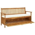 thumbnail image 2 of vidaXL Banc de Rangement avec Coussin 148 cm Bois d'Acacia Massif, 2 of 5