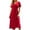 Red, variant on JTieacloth Casual Dresses for Women Short Sleeve V Neck Summer Dress Elastic Waist A-Line Dresses,Black