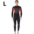 thumbnail image 3 of Naiovety Trajes de neopreno Traje de buceo Pantalones de manga larga de secado rápido Protección solar de una pieza Mantener el calor para bucear Deportes acuáticos negro/naranja L Naiovety OD003281-08, 3 of 6