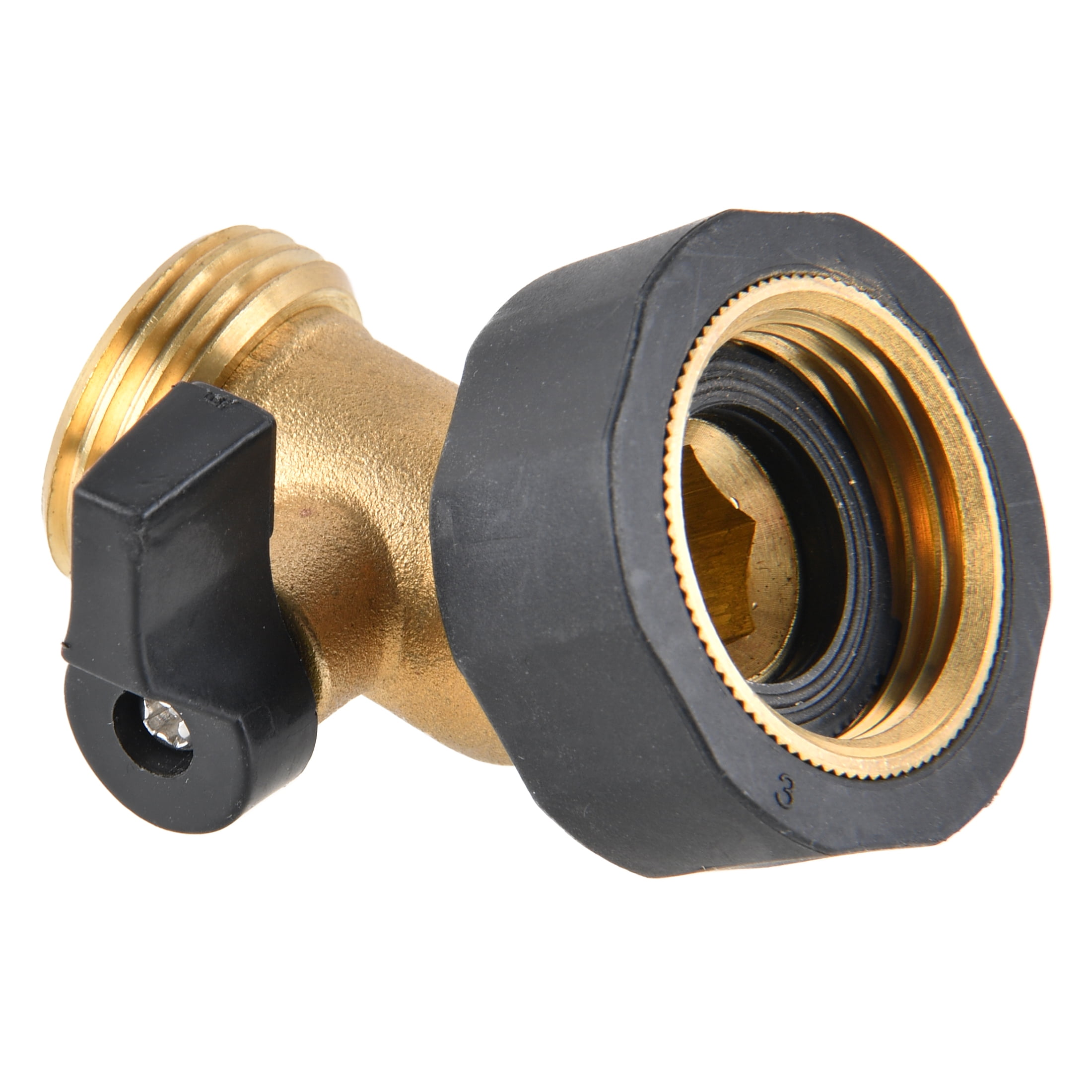 Expert Gardener Brass Angle Hose Shut-Off Connector
