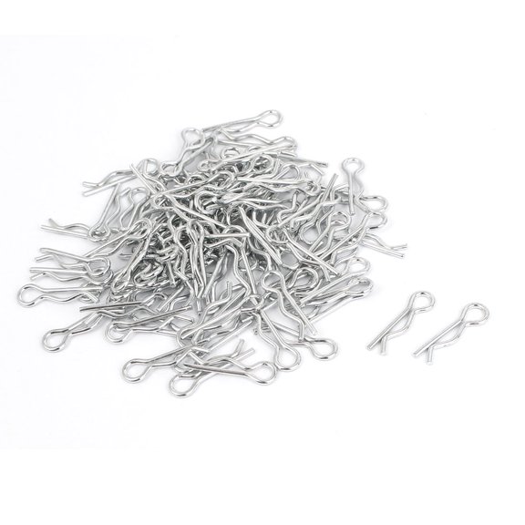 100pcs R Pin Mechanical Hitch Hair Tractor Clip Cotter Kits 1.2mm x 20mm
