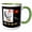 Green/White, variant on 3drose, Image of 2017 Chinese New Year Black and White Rooster Calligraphy, 11oz Two-tone Green Mug