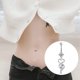 thumbnail image 4 of Nuevo Ombligo Stud de acero inoxidable Unisex con incrustaciones de diamante colgante ombligo, 4 of 5