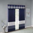thumbnail image 4 of Madison Park - Amherst Polyoni Pintuck Window Valance - Navy - 50(W)" x 18(L)" - Single Unit - Rod Pocket Top - Pieced Pattern, 4 of 4