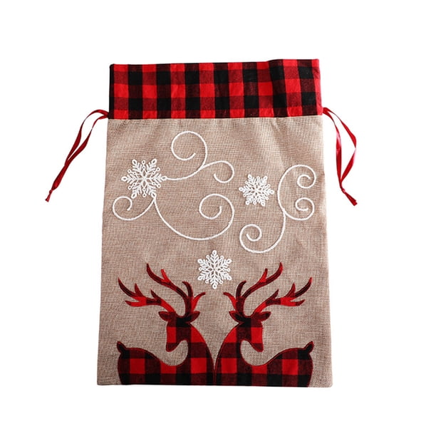 Bewildely Bolsa de regalo Soporte para regalo Colgante de árbol de Navidad Artesanía Gran capacidad Suavidad funcional Suministros de vacaciones Kits de decoración para fiestas Bewildely HA069717-01