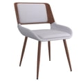 thumbnail image 1 of Chaise d’appoint mi-siècle moderne en tissu, grise, 1 of 7