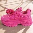 thumbnail image 3 of Zapatillas de deporte de moda gruesas con cordones para caminar zapatos de plataforma para correr para mujer, 3 of 9