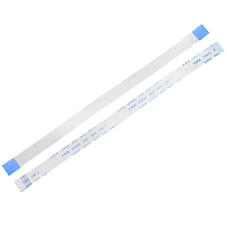 Uxcell 14pins Flexible Flat Cable FPC FFC A Type Ribbon Cable PE White 20Pcs