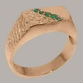 thumbnail image 2 of LBG British Made 18k Rose Gold Real Natural Emerald Mens band Ring - 33 size options - Size 8, 2 of 6