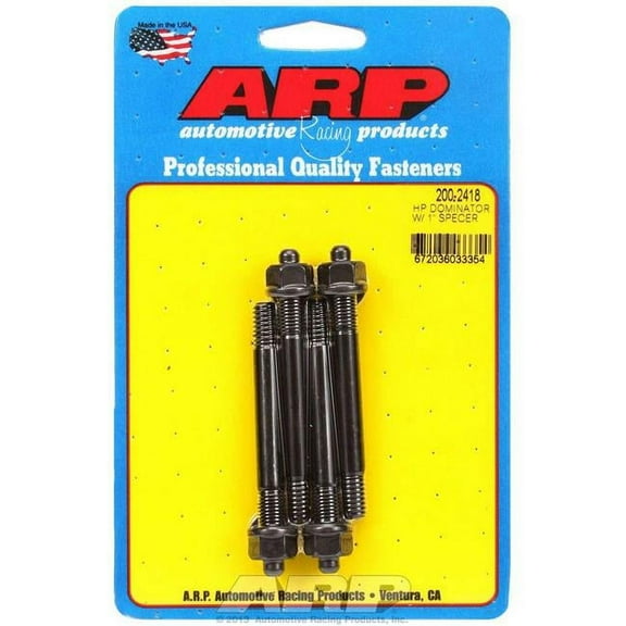 ARP INC. 200-2418 HP DOMINATOR CARB STUD KIT, W/ 1IN SPACER