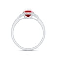 thumbnail image 2 of Rosec Jewels Lab Created Ruby Solitaire Ring with Diamond Accent, Oval Cut Created Ruby Ring for Women, 10K White Gold, US 8.50, 2 of 8