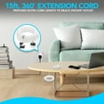 thumbnail image 7 of 360 Degree Rotating Power Strip - White Extension Cord with Flat Wall Plug - Power Cord Extension for Home, Office - 10 Ft, 7 of 7