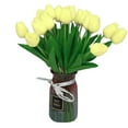 thumbnail image 2 of Flores artificiales, flores falsas, 20 piezas de tulipanes, flores artificiales, tulipanes falsos, flores falsas multicolores para decoración del hogar, arreglo de fiesta de boda, ramo simulado, 2 of 5