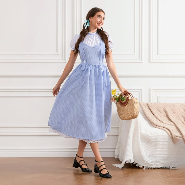 Dorothy Halloween Costume Girls Dorothy From Wizard Of Oz Costume - Blue Gingham Dress With Blouse & Hair Ribbons For Halloween & Dress-Up Halloween Dress Costume Dorothy Halloween Costume Girls Dorothy From Wizard Of Oz Costume - Blue Gingham Dress With Blouse & Hair Ribbons For Halloween & Dress-Up Halloween Dress Costume