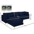 thumbnail image 2 of Meridian Furniture Julia Navy Velvet Modular Sectional, 2 of 3
