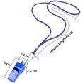 thumbnail image 3 of 4 Packs Plastic Whistles With Lanyard Set For Coach Referee Sports Match Survival Emergency 4 Colors Black Blue Yellow Red, 3 of 5