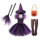 thumbnail image 3 of Disfraz de maléfica de bruja para niñas, vestido de malla negra de lujo, Reina demonio, bruja, Halloween, Carnaval, ropa de fiesta, 3 of 5
