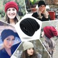 thumbnail image 4 of Women's Satin Lined Slouchy Beanie, Cozy Cable Knit Winter Hat with Silk Like Lining for Hair Scalp Protection, Soft Warm Knit Cap for Autumn Winter Outdoor Light Ashy, 4 of 9
