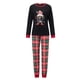 thumbnail image 2 of 2025 Nuevo conjunto de pijamas navideños a juego para la familia, pijamas navideños con estampado de cuadros y letras de gnomos, pijamas para papá, mamá y niños, 2 of 5