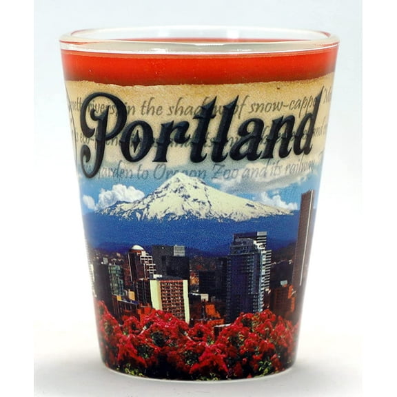 Portland Oregon Stamp Design Shot Glass