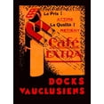thumbnail image 2 of Retrolabel 25x32 Gold Ornate Wood Framed with Double Matting Museum Art Print Titled - Cafe Extra - Docks Vauclusiens, 2 of 4