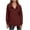 Wine, variant on Fanxing Women's Snap Button Up Sweatshirt Long Sleeve Tunic Henley Tops Loose Slit Hem Casual Pullover Fall Winter Outfits Navy M