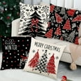 thumbnail image 5 of Fmbmuo Christmas Throw Pillow Covers 18x18 Inch Winter Print Beige Soft Decorations, Polyester Removable Cover Modern Set of 4 Pillow cases, for Christmas Holiday Decor, 5 of 5