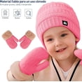 thumbnail image 4 of Juego de Gorro, Bufanda y Guantes de Invierno Bluelander, a Prueba de Viento, Rosa, 4 of 4