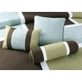 thumbnail image 3 of Chezmoi Collection 7-Piece Medallion Patchwork Comforter Set, Full, Coffee/Blue/Green, 3 of 5