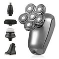 thumbnail image 1 of Navaja Eléctrica 6D para Hombre, Recargable USB con Pantalla LCD, Incluye Cuchillas Multifuncionales, Recortador de Vello Nasal y Peines Ajustables, Batería de 800mAh, Color Plateado., 1 of 7