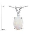 thumbnail image 3 of Star K� Oval 8x6mm Genuine Opal Rabbit Ear Pendant Necklace, 3 of 9