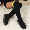thumbnail image 2 of Botas de calcetín de punto con plataforma de moda con rodillas altas para mujer, 2 of 6