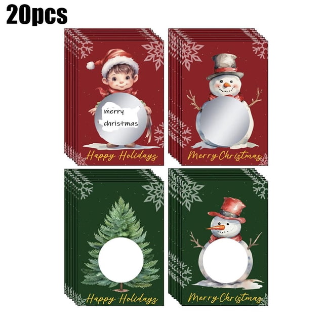 Printable Christmas Party Scratch Off Cards Scratch Off Cards Disposable Christmas Party Raffle Tickets Surprise Colorful Fun Christmas Cheer Scratch Off Game Cards Gifts