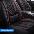 thumbnail image 4 of 2Pcs Front Seat Cover for Mazda 3 6 CX-5 CX-7 Speed3 Speed6 Tribute, Waterproof Leatherette Auto Front Rear Seat Cushions Protectors Black, 4 of 10