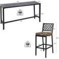 thumbnail image 6 of 7-Piece Outdoor Patio Bar Set, Bar Height Patio Dining Set, Weather-Resistant Bistro Counter Pub Set with Cushions & Slatted Tabletop for Backyard (Gray, 63" Table and 6 "X stools), 6 of 6