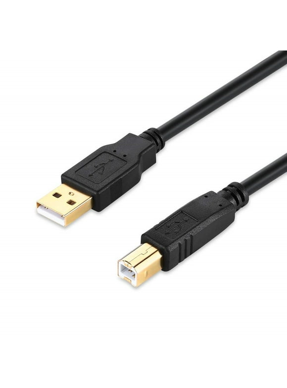 5FT 2.0 USB A-B Cord, High Speed USB Printer Cable for Canon Epson HP, Black