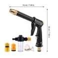 thumbnail image 2 of High Pressure Garden Hose Nozzle Set with Adjustable Spray and Foam Tank for Car Washing Outdoor Cleaning Lawn Watering Pet Bathing Includes 3 Connectors, 2 of 5