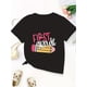 thumbnail image 1 of Camisetas creativas con estampado de letras "Primer Grado", suaves, elásticas, cómodas, de cuello redondo y manga corta, tops de verano para niñas, 1 of 6