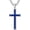 Lapis, variant on Silver Natural Stone Cross Necklace, Classic Latin Cross Pendant Necklace for Unisex Women Man, Vintage Crystal Quartz Cross Necklace with 20+2 Inches Adjustable Cuban Chain