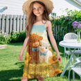 thumbnail image 6 of Uourmeti Girls Dresses Sleeveless Summer Causal Swing Sundress for Girls Highland Cattle Print Midi Tank Swing Tiered Dress 3-4t Cartoon Princess Skater, 6 of 7