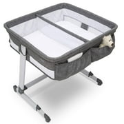 Delta Grey Bedside Baby Bassinet Bedside Sleeper For Twins