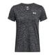 thumbnail image 2 of Camiseta Under Armour Tech Twist con cuello en V para mujer, color blanco y negro, 2 of 3