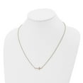 thumbnail image 4 of Stainless Steel Cable Necklace with Pendants Chain Chisel Polished Rose IP-plated CZ Sideways Cross on a 21.25 inch 4.25in extension 20 mm, 4 of 5