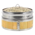 thumbnail image 1 of KAKOWELY electric hot pot cooker Chinese Food Steamer Traditional Asian Steamer Basket Wooden Steam Basket with Lid for Cooking Dumplings Vegetables Asian Bao Bun Dim Sum 18cm, 1 of 4